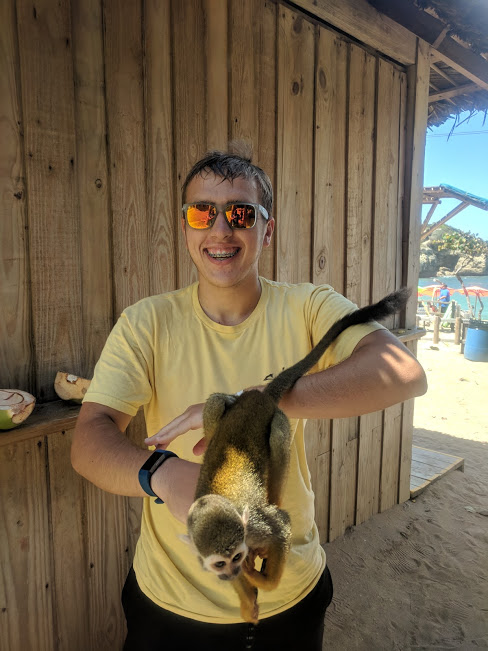 Jared Tollar with a Monkey